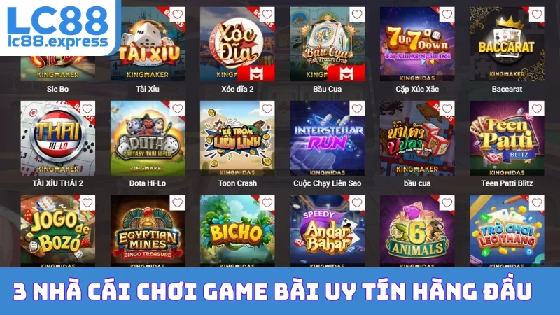 3 Nhà Cái Chơi Game Bài Uy Tín hàng đầu