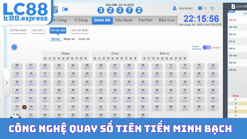 Công nghệ quay số tiên tiến minh bạch