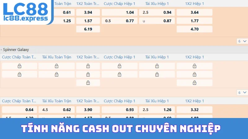 Tính năng Cash Out chuyên nghiệp
